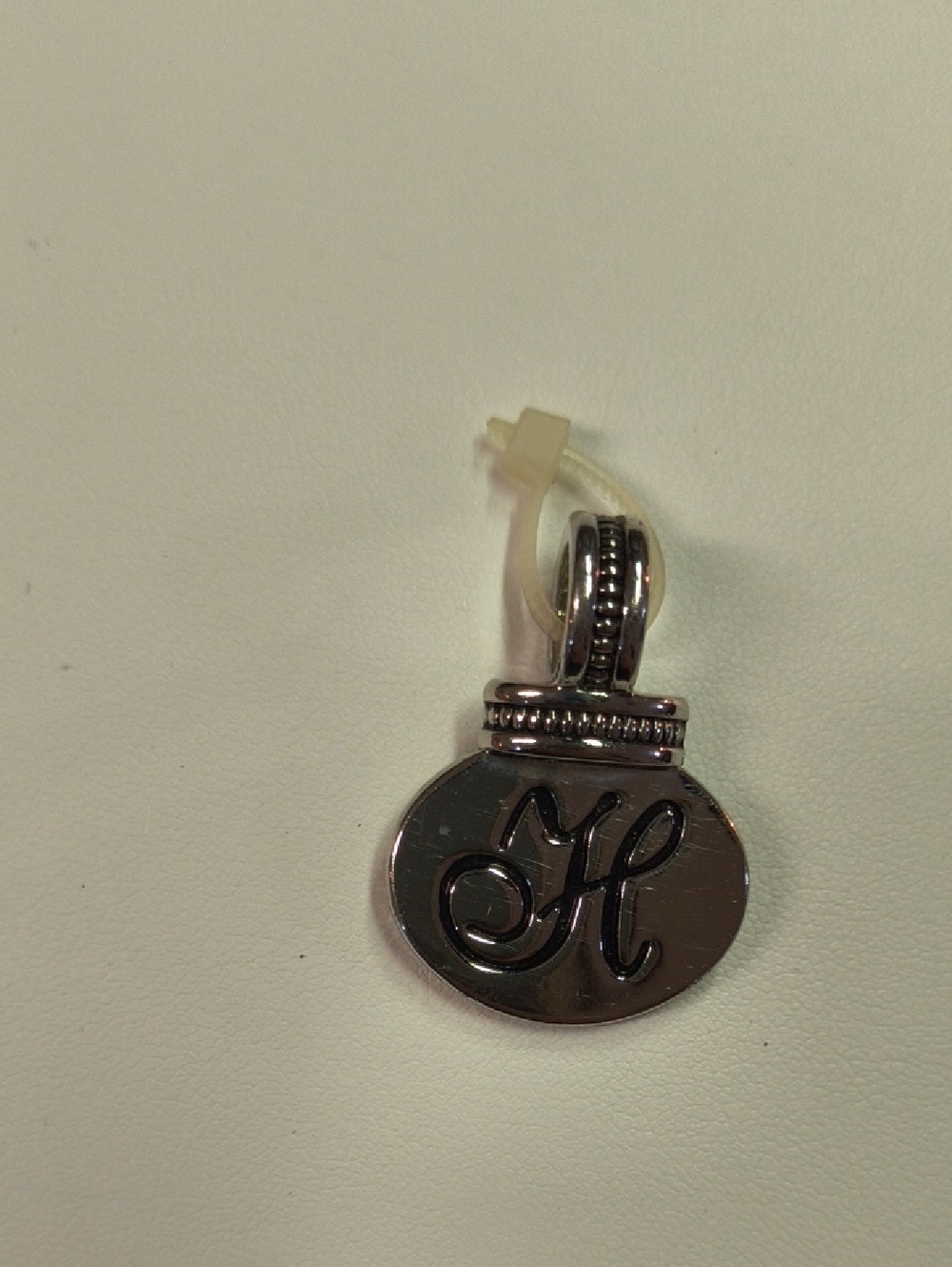 Silver Initial H Pendant Charm By Ganz Nwt